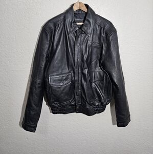 Ultra One Platinum TA Black Leather Jacket